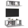 Vidaxl 2-Cz. TV Cabinet Set, Concrete Grey, Wood-Based Material