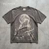 Halloween Moon Raccoon Tee, Full Moon Howling for Raccoon Lovers, Spooky Season Jack O Lantern, Vintage Bootleg Comfort Colors Fall Graphic