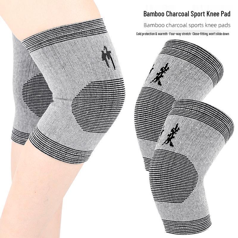 Bamboo Charcoal Knee Pads: Breathable Support for Men & Women in Outdoor Sports серый