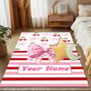 1PC Custom Name Cherry Bow Theme Theme Floor Mat Ideal for Living Room, Game Rooms, Office, Bedroom, Floor Mat Playful Design