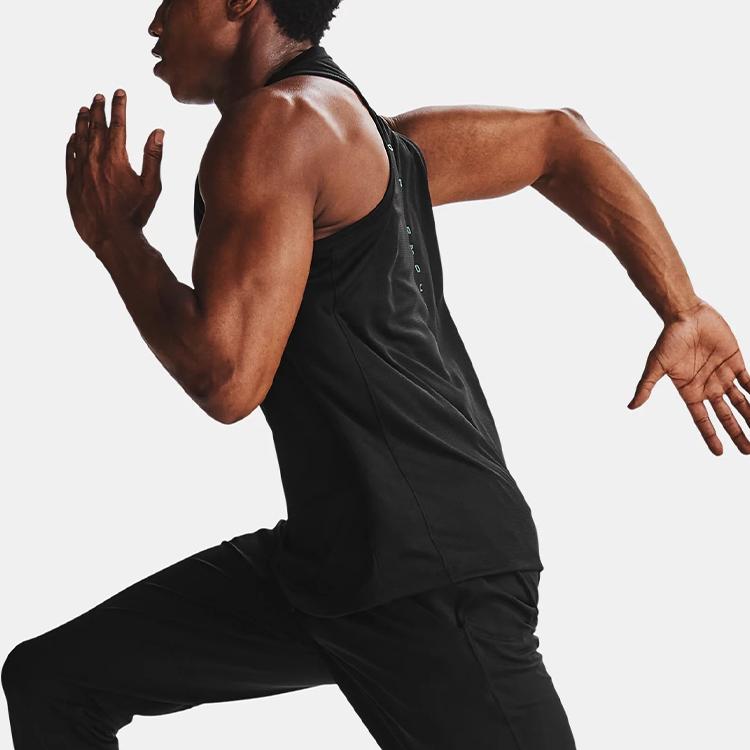 Under Armour Speed Stride Shock Quick-Dry Breathable Running Tank Men Tops Black 1356175-001