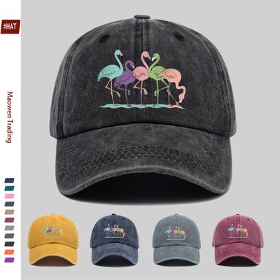 Pc Five Colorful Flamingo Print Baseball Cap Travel Casual Design Sun Hat Comfortable and Lightweight Multiple Colors Availa