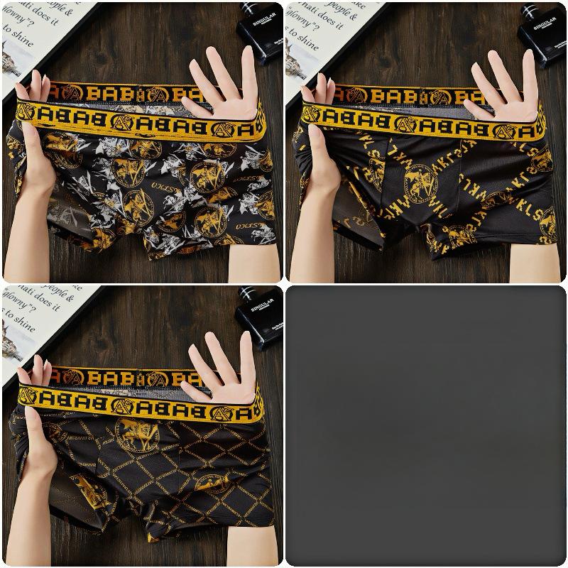 

3 шт. мужского нижнего белья ледяной шелк летние тонкие дышащие удобные трусы с плоскими штанинами трусы с квадратными штанинами мужские шорты боксеры 4XL