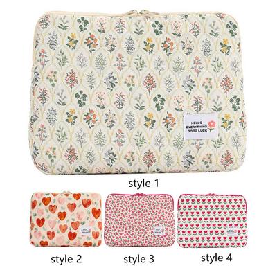 Computer Bag Cute Flower Laptop Sleeve Zipper Cover Portable Computer Cover Bag Laptop Sleeve Case Compatible for 14 In Notebook