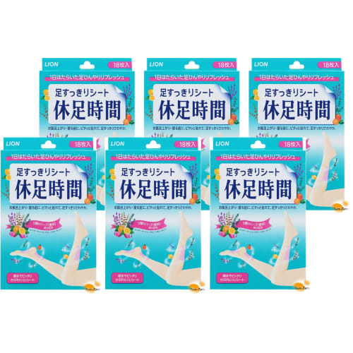 [A Blissful Reward for Hard-working Feet] Kyusoku Jikan Foot Refreshing Sheets, 18 Sheets X 6 Packs, Snug Fit, Strong Cooling Effect, Refreshing