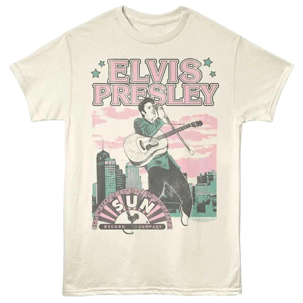 

Elvis Presley - Sun Records Pastel City - Adult Solid T-Shirt - Natural S