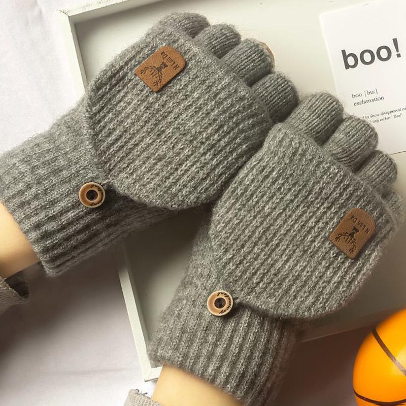 Winter Thick And Warm Knitted Half Finger Gloves, Unisex Touch Screen Flexible And Practical Fingerless Gloves