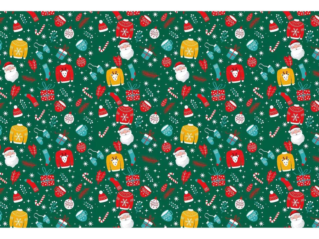 Coffret cadeau de Noël avec bouquet de pommes et fleurs et papier cadeau festif