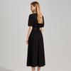 Shetu Round Neck Short Sleeve Mid-length Dress