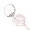 Round Storage 3-Compartment Metal Small Pill Box Outdoor Portable Mini Foldable Pockt Pill Capsule Holder Case Organizer