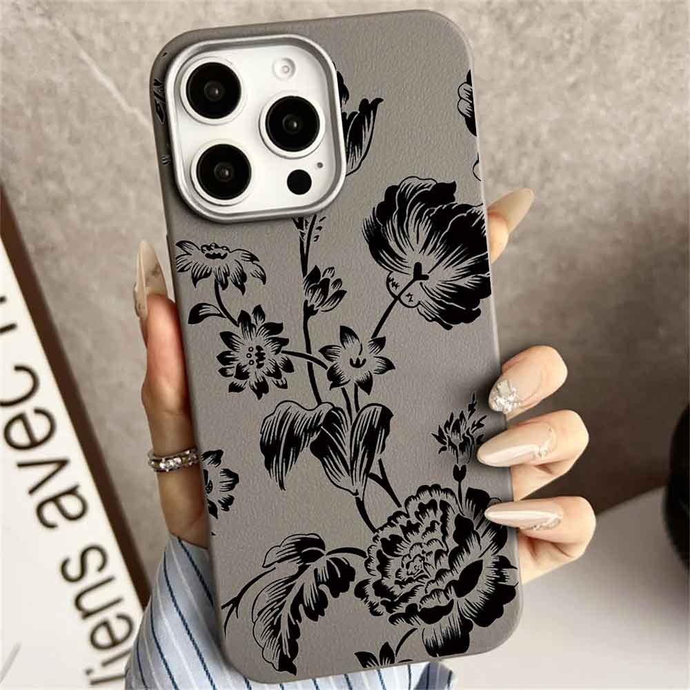

Цветочный принт прозрачные чехлы чехол для телефона TPU для Samsung Iphone Xiaomi устойчивый синоним iPhone 15Pro холодный серый