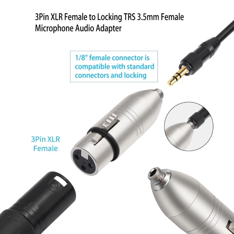 3.5mm Female To XLR 3Pin Female Adapter Reliable Auditory Converter For Sound Systems
