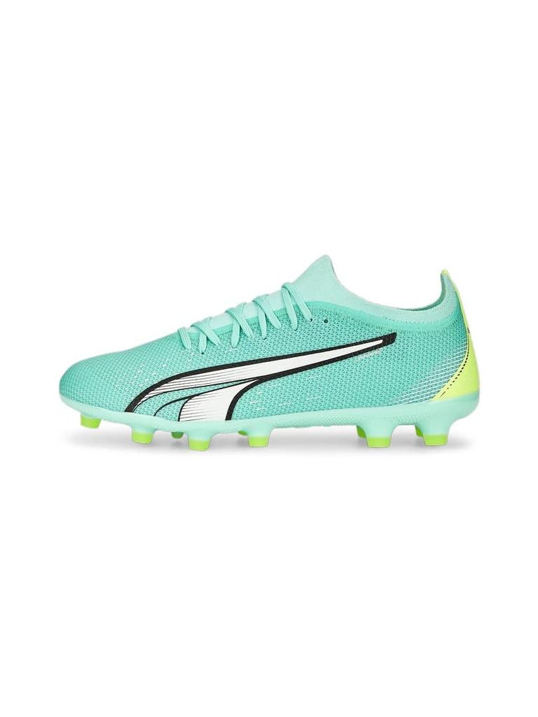 Puma Ultra Match 107218 Soccer 2023 Electro Size HG/AG Men's Cleats, Spring/Summer Colorway, Peppermint/Puma White/Fast Yellow, 25.5cm