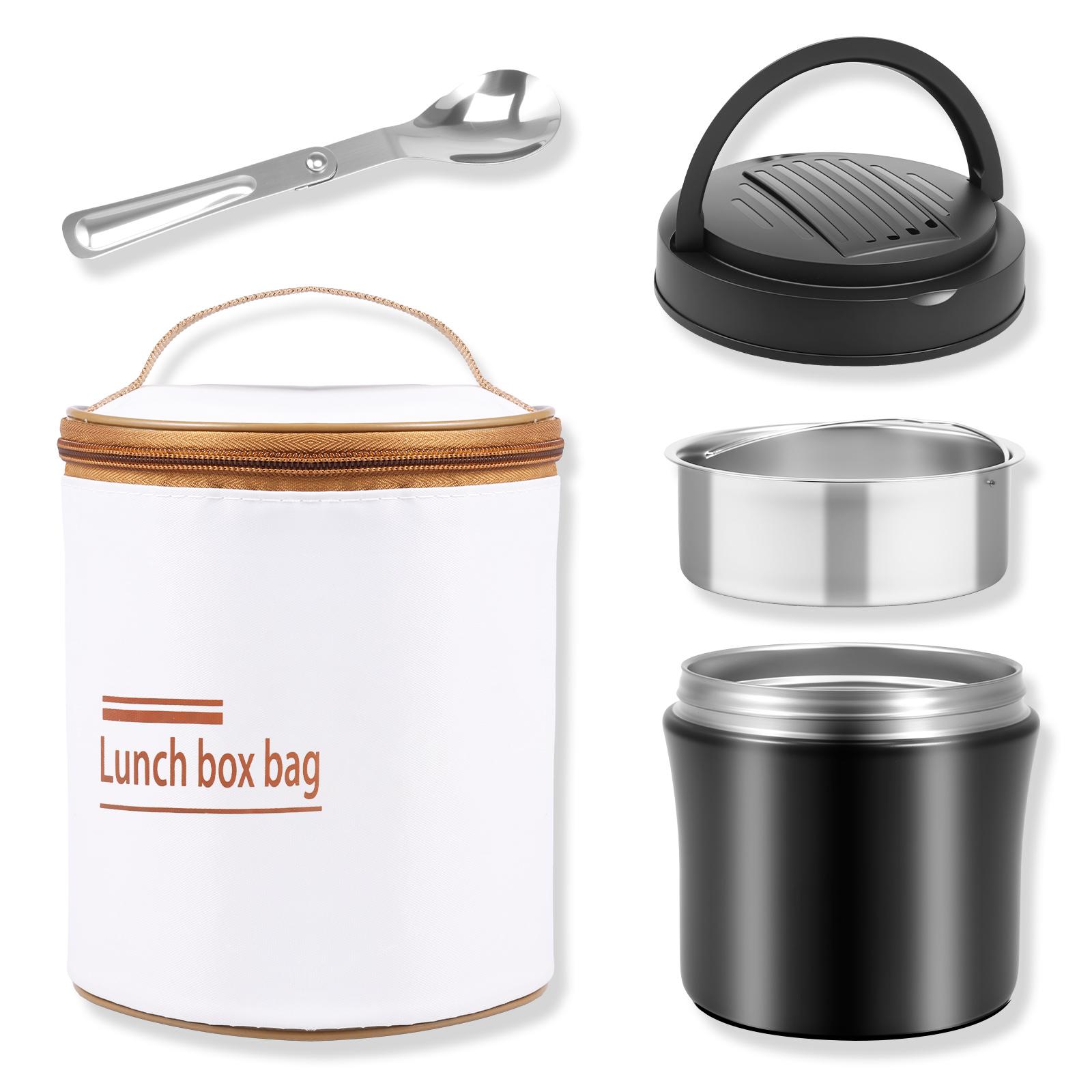 

Контейнер для еды из нержавеющей стали 40 унций с термоизоляцией, контейнер для горячей еды с противоскользящим основанием, многофункциональная вакуумная изоляция для кухни