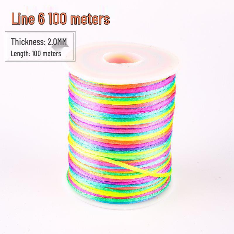 Lixia Rainbow Egg Holder: Handwoven No. 5 Cord Girls' Braided Hair Accessory with Five-Color Thread for Dragon Boat Festival