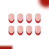 French Style Press On Nail 24Pcs Glossys Red Holiday Design Short Almond Shape Sparkles Easy Application