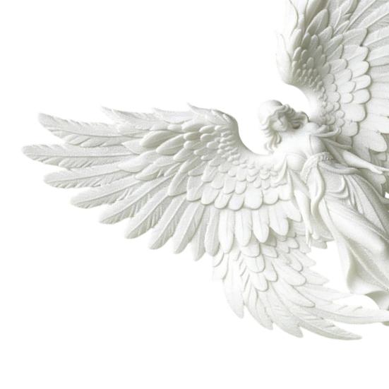 3D Printed Angel Figurine with Large Wings, White Matte Angel Statue, Aesthetic Minimalist Angel Sculpture for Home Office Desktop Bookshelf Decor