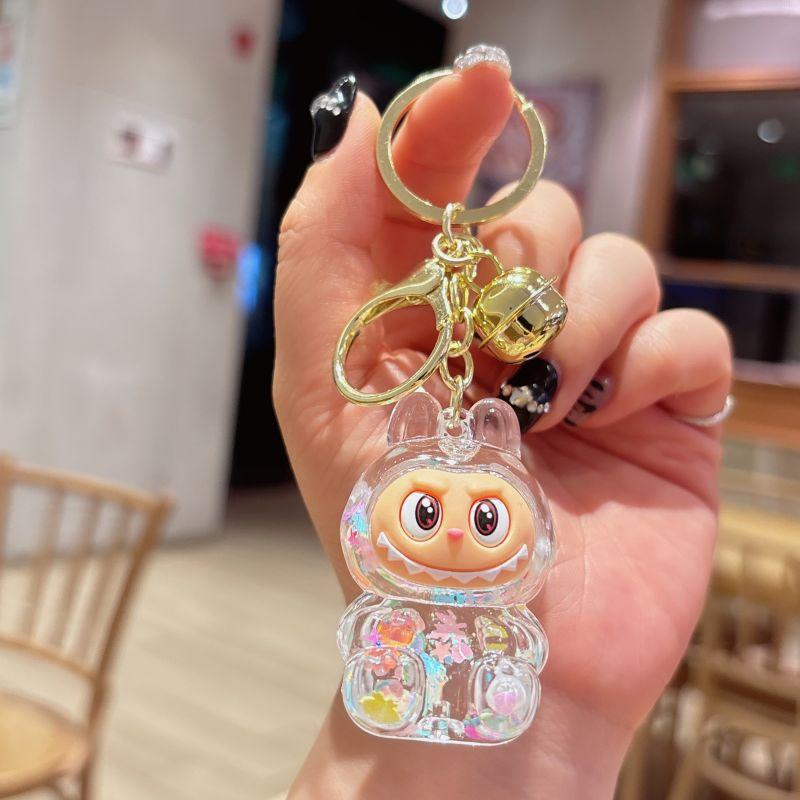 Cartoon Oil Keychain Cute Bunny Bag Small Pendant Internet Celebrity Quicksand Keychain