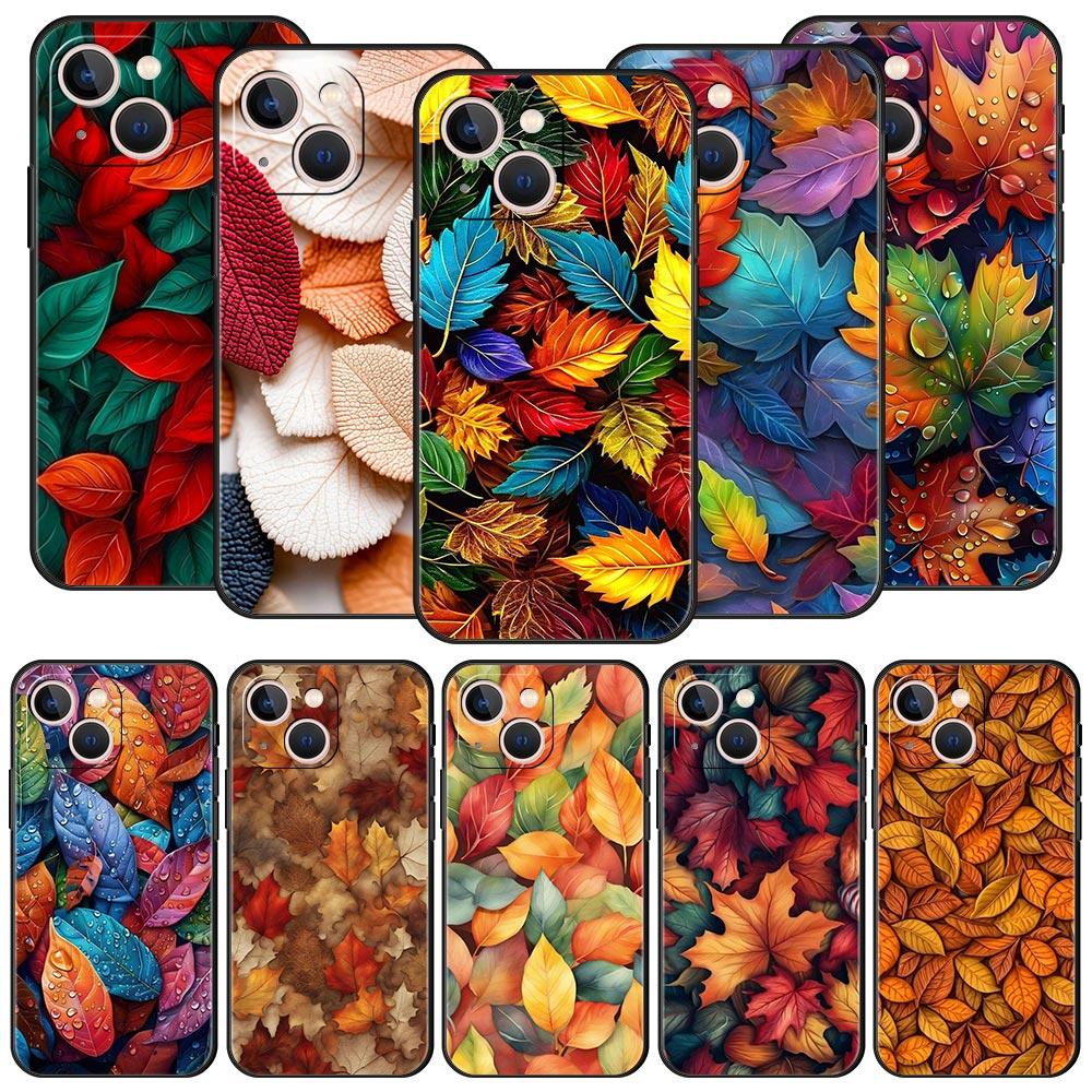 Cartoon Leaf Phone Case Cover for iPhone 17 16 15 14 13 12 11 Pro Max 17 Air Plus Shockproof Soft TPU Shell Fundas Capas Coque