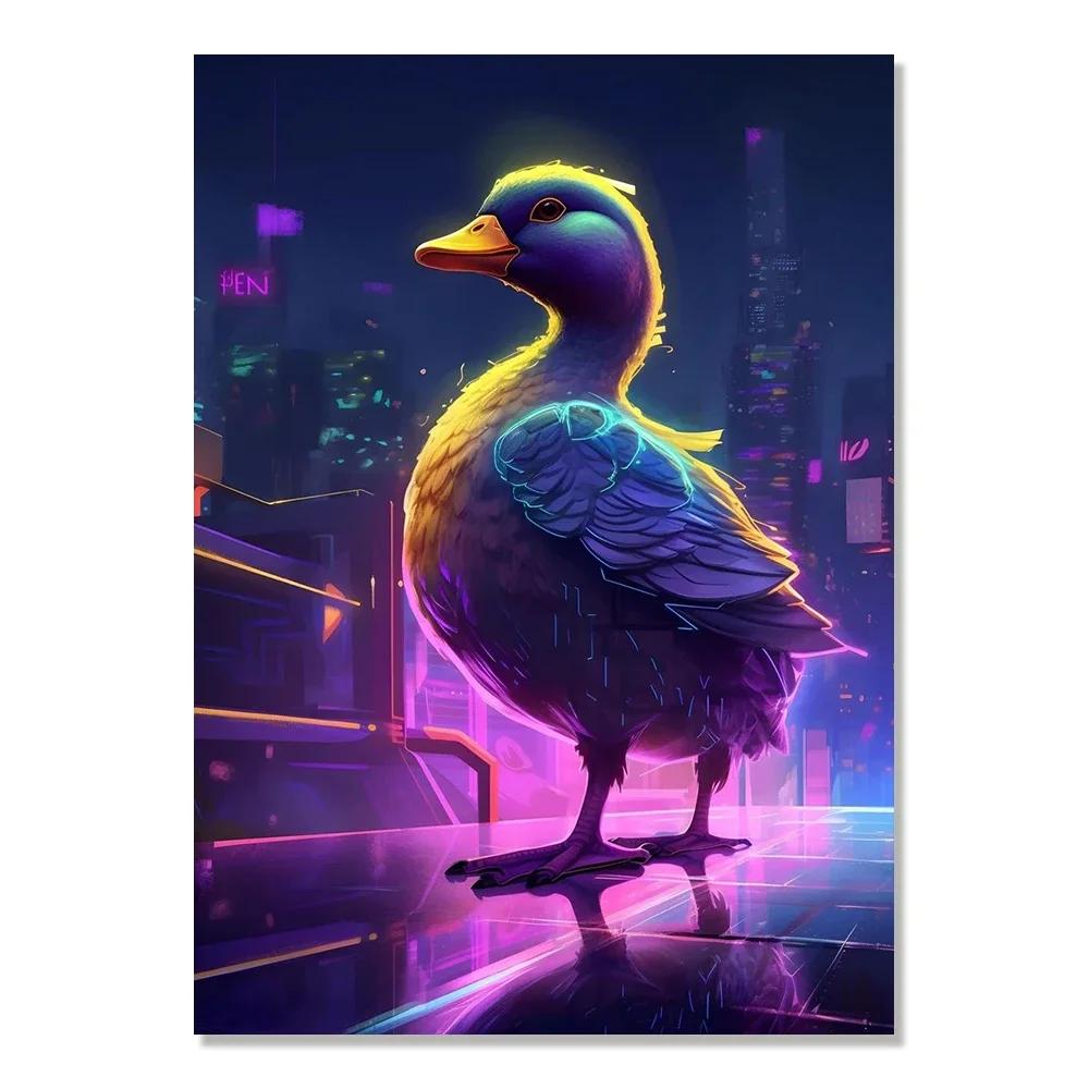 Cyberpunk Style Future Fantasy Lion Monkey Agent Animal Poster Wall Art Canvas Painting for Living Room Home Decoration