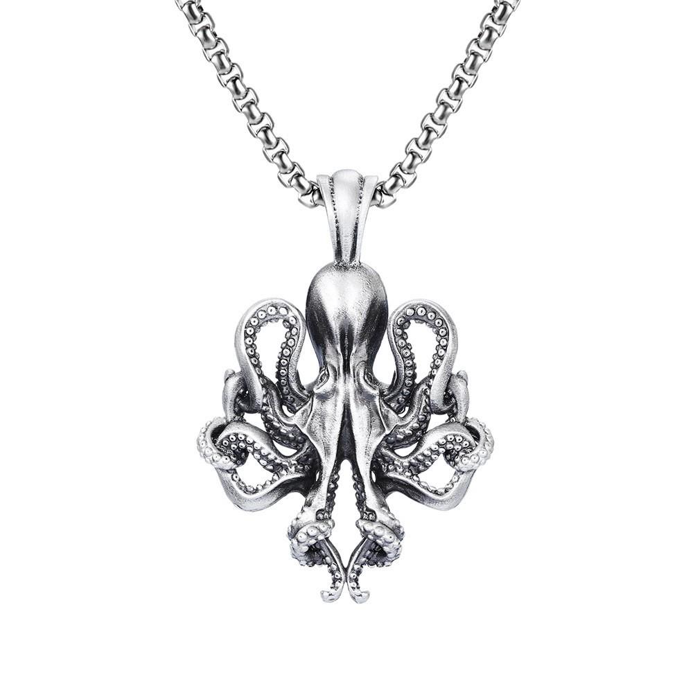 Retro Octopus Pendant Stainless Steel Necklace: Hip Hop European & American Style