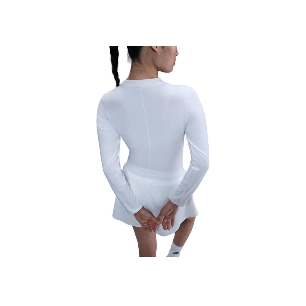 Nike Court Advantage Dri-FIT Solid Comfortable Long Sleeve Tennis Shirt Women Tops White FZ6738-100