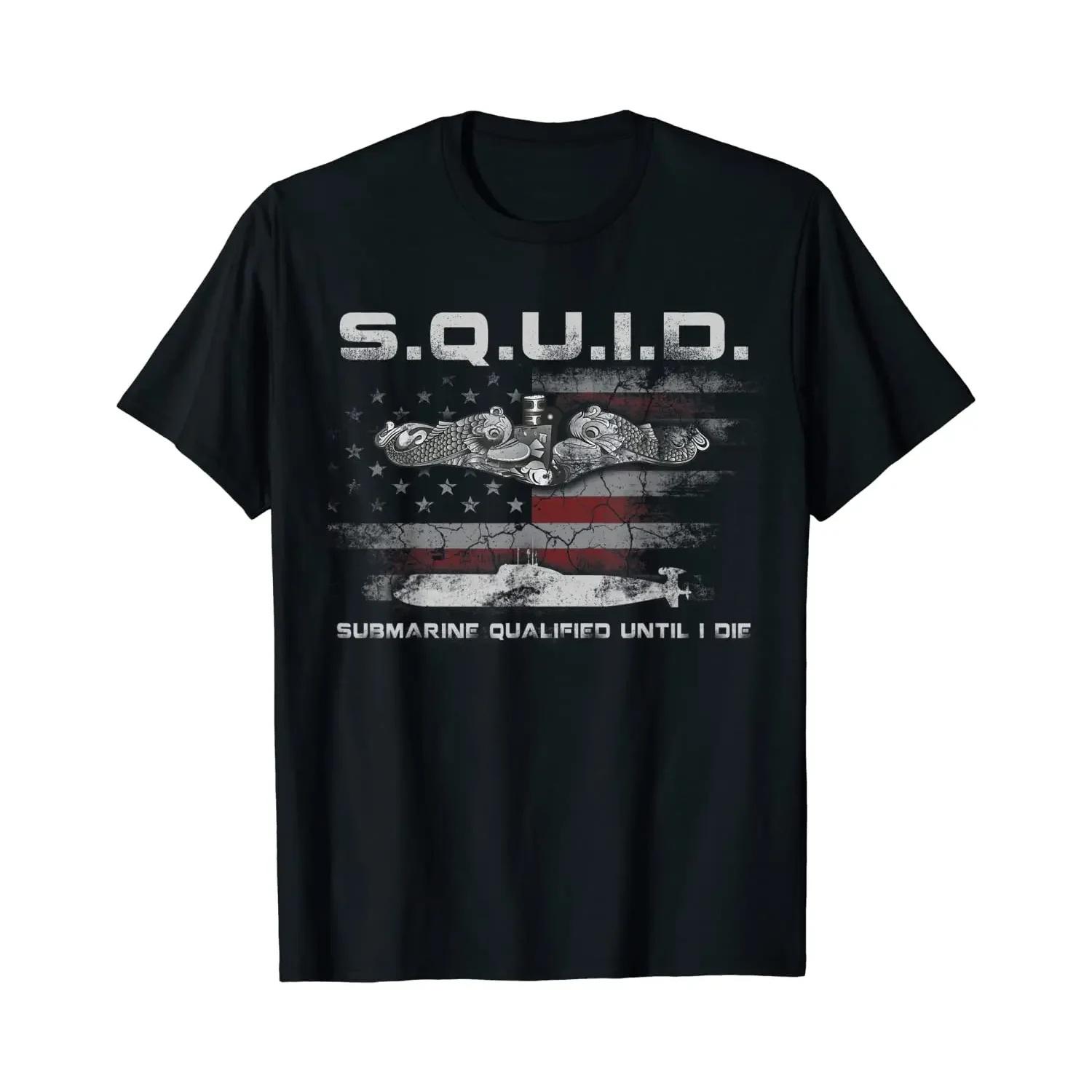 

S.Q.U.I.D. Submarine Qualified Until I Die T Shirt S чёрный
