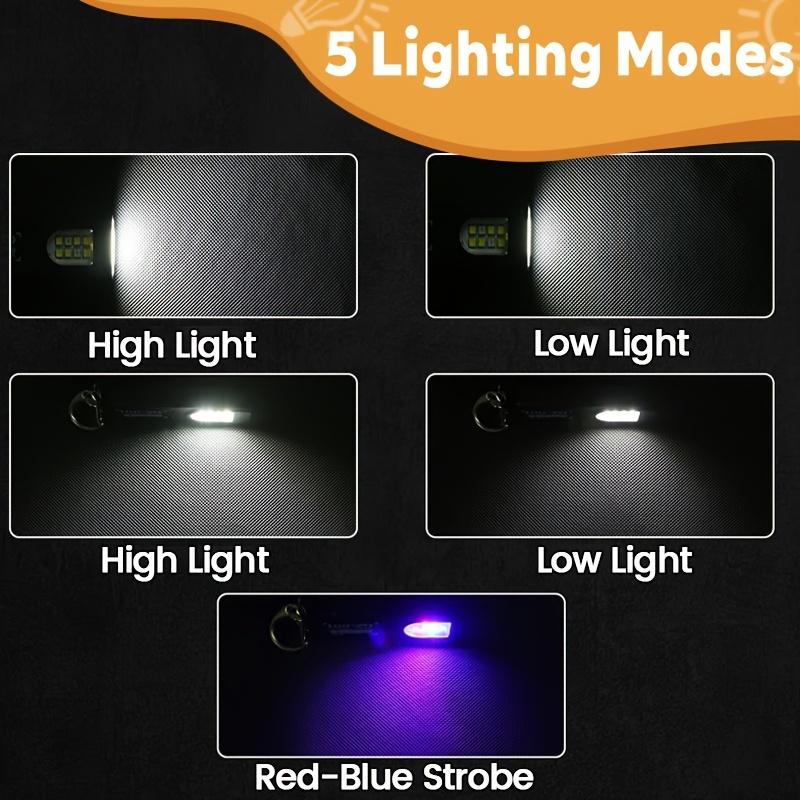 Mini LED Schlüsselanhänger Taschenlampe, multifunktionale USB-ladbare Handtaschenlampe, Outdoor-Hutclip-Licht, für Camping, Wandern, Angeln, Notfallsituationen