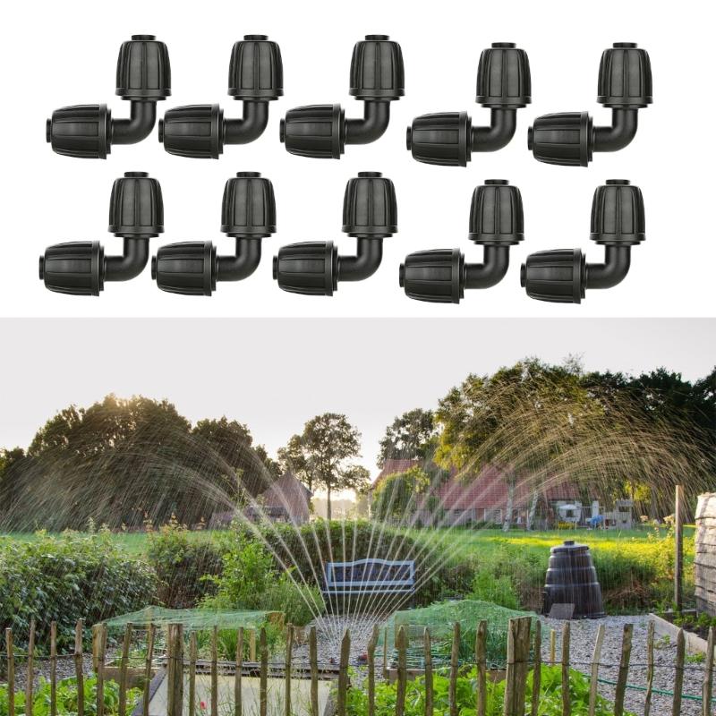20 Pieces Durability Irrigation Elbow Connectors Leakproof Joints forDrip Systems Quick Installation No Tools Required