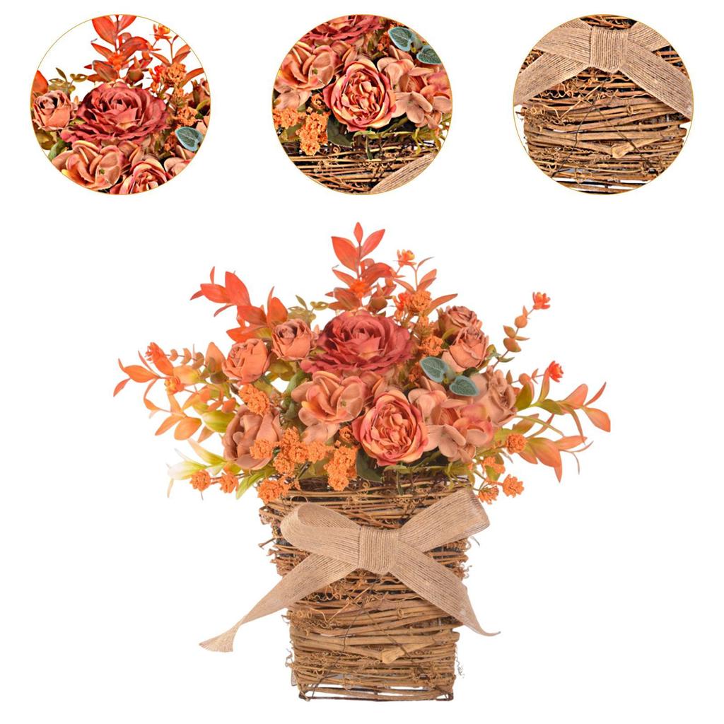 Door Hanger Basket Flower Basket for Front Door Floral Arrangement Multifunctional Decoration Ornament for Holiday Farmhouse