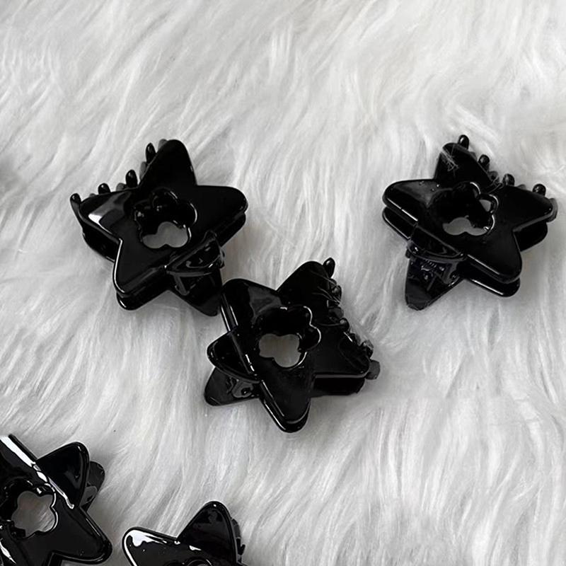 Star Clamping Clip Popular Y2K Black Five-Pointed Star Punk Shark Clamping Clip