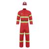 Pánské hasičské hasičské hrdiny Halloween cosplay kostým plastová helma s dlouhým rukávem hasičská bunda kabátek kalhoty a pásek