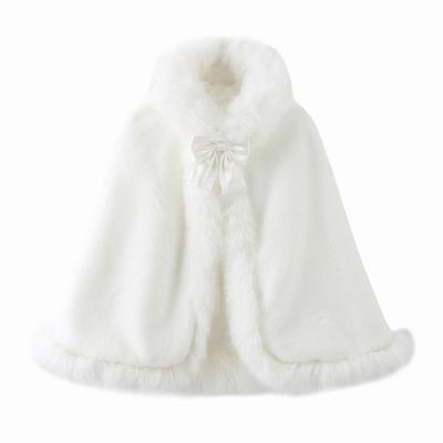 FairyMary Kinderpelzmantel, Baby Bolero Poncho Prinzessin (JP, Alphabet, M, Off-White)