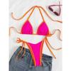 Bikini Sexy con Lacci Colore a Contrasto Set Costume da Bagno da Donna Diviso Bikini da Spiaggia 2026 Nuovo Bikini Senza Schiena per Tutte le Stagioni Set 2 Pezzi