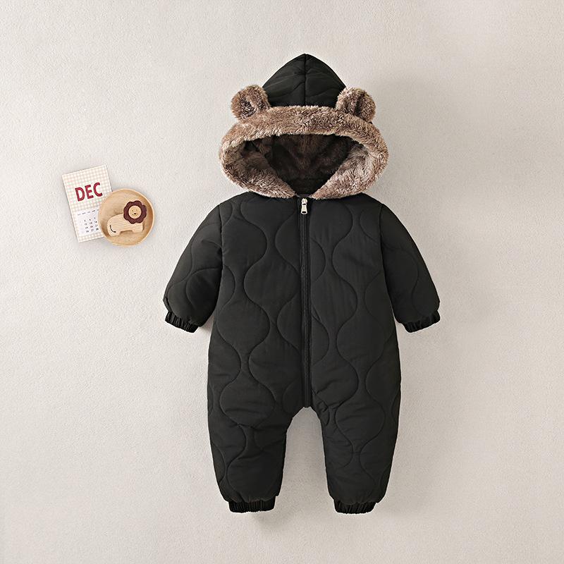 Herfst Winter Jumpsuit Baby Meisje Kleding Sneeuwpak Plus Fluweel Dikke Baby Jongen Jumpsuit 0-3 Jaar Romper Jongen Overalls Peuter Jas