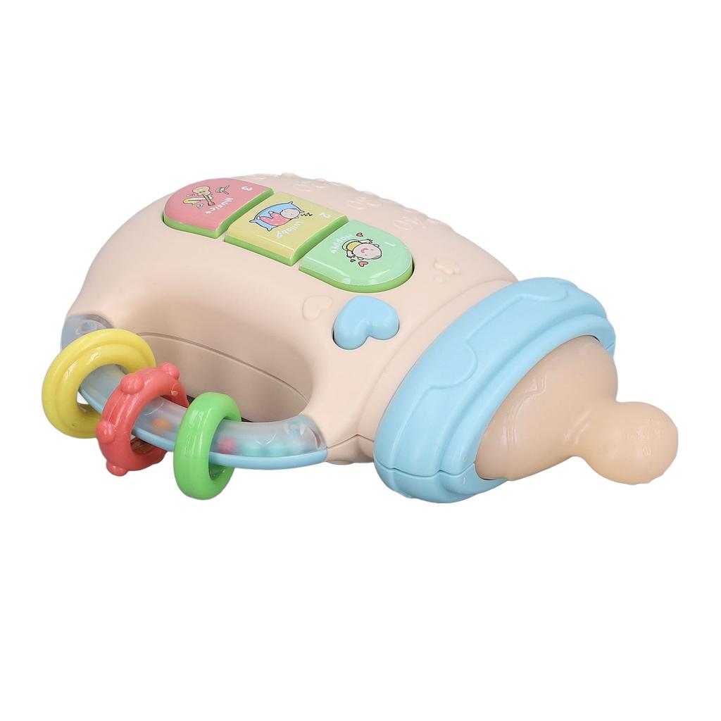 Baby Bottle Shape Teething Toys Soothing Sounds Lullaby Machine with Light and Music for Newborn Early Education