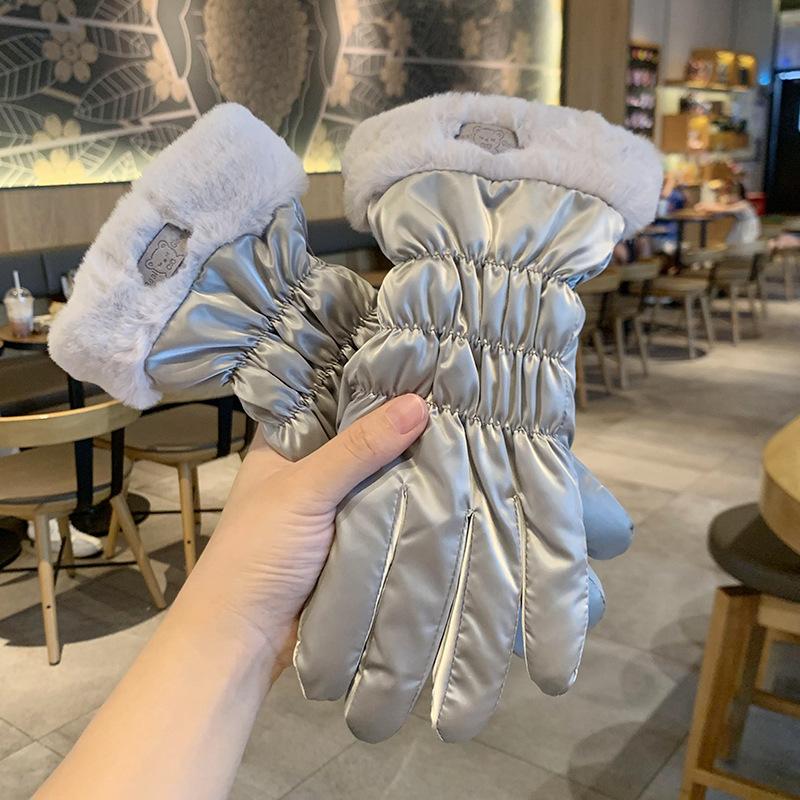 Winter Warme Dicke Handschuhe Niedlicher Kleiner Bär Plüsch Handgelenk Wasserdicht Touchscreen Schutz Warme Handschuhe Outdoor Skiausrüstung