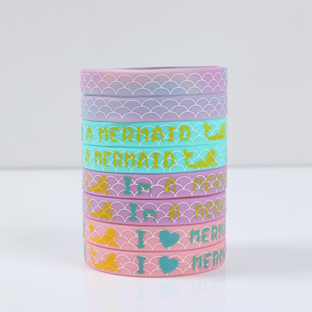 8 stücke Meerjungfrau Silikon Armbänder Geburtstag Party Favors Mädchen Jungen Goodies Bag Füllstoff Unter Dem Meer Armband Schule Belohnung Geschenke