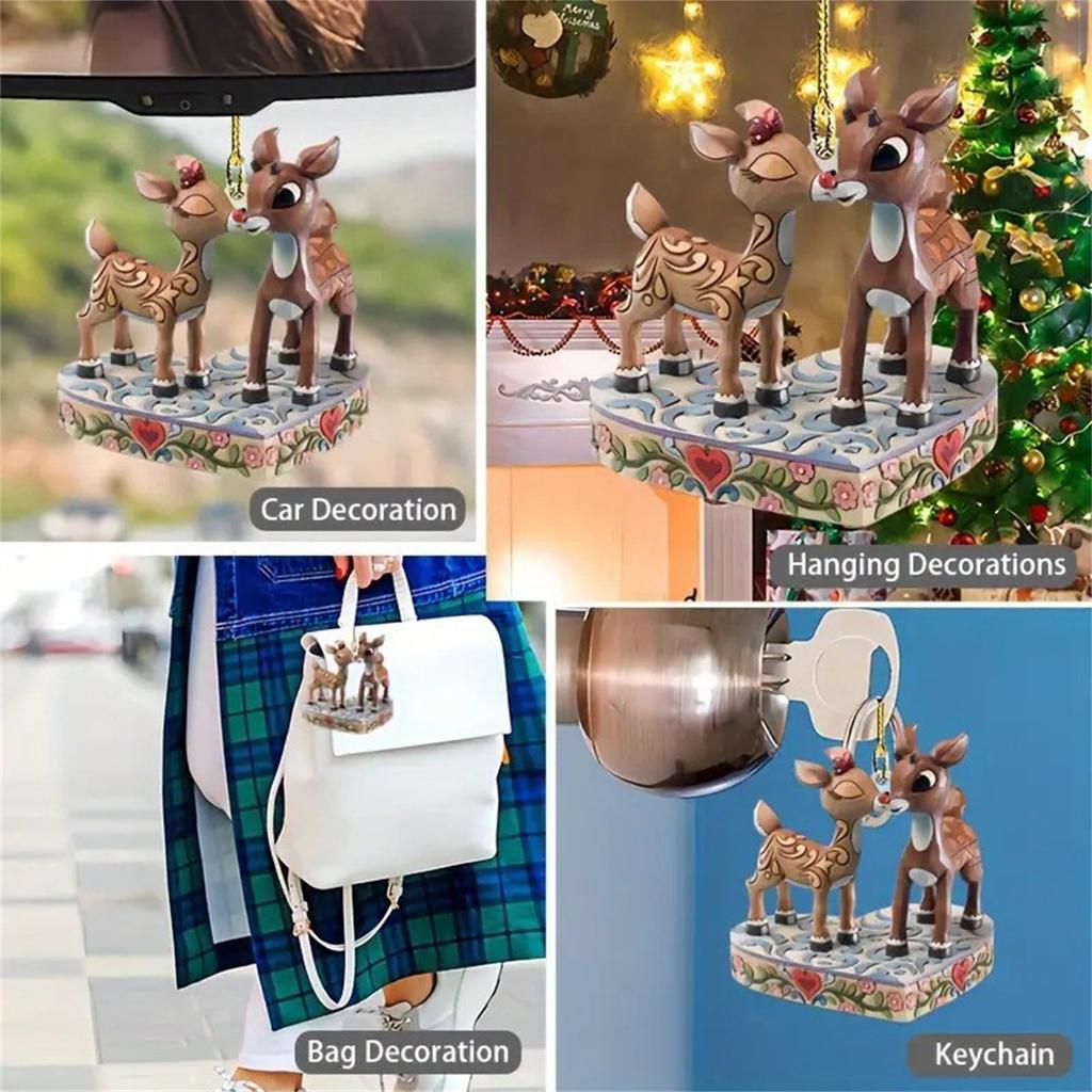 Deer Christmas Ornaments, Car Rearview Mirror Pendants, Backpack Pendants, Suitable For The Whole Family