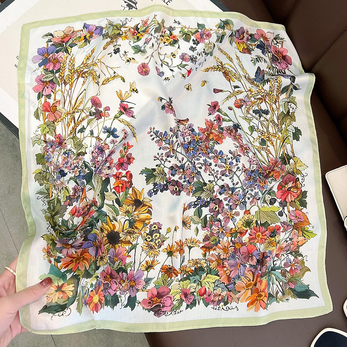 

100% натуральный шелковый шарф, модный женский платок с маленькой горловиной, женский бандана, шарфы для женщин, хиджаб, шаль, платок на голову Real Silk 53x53cm