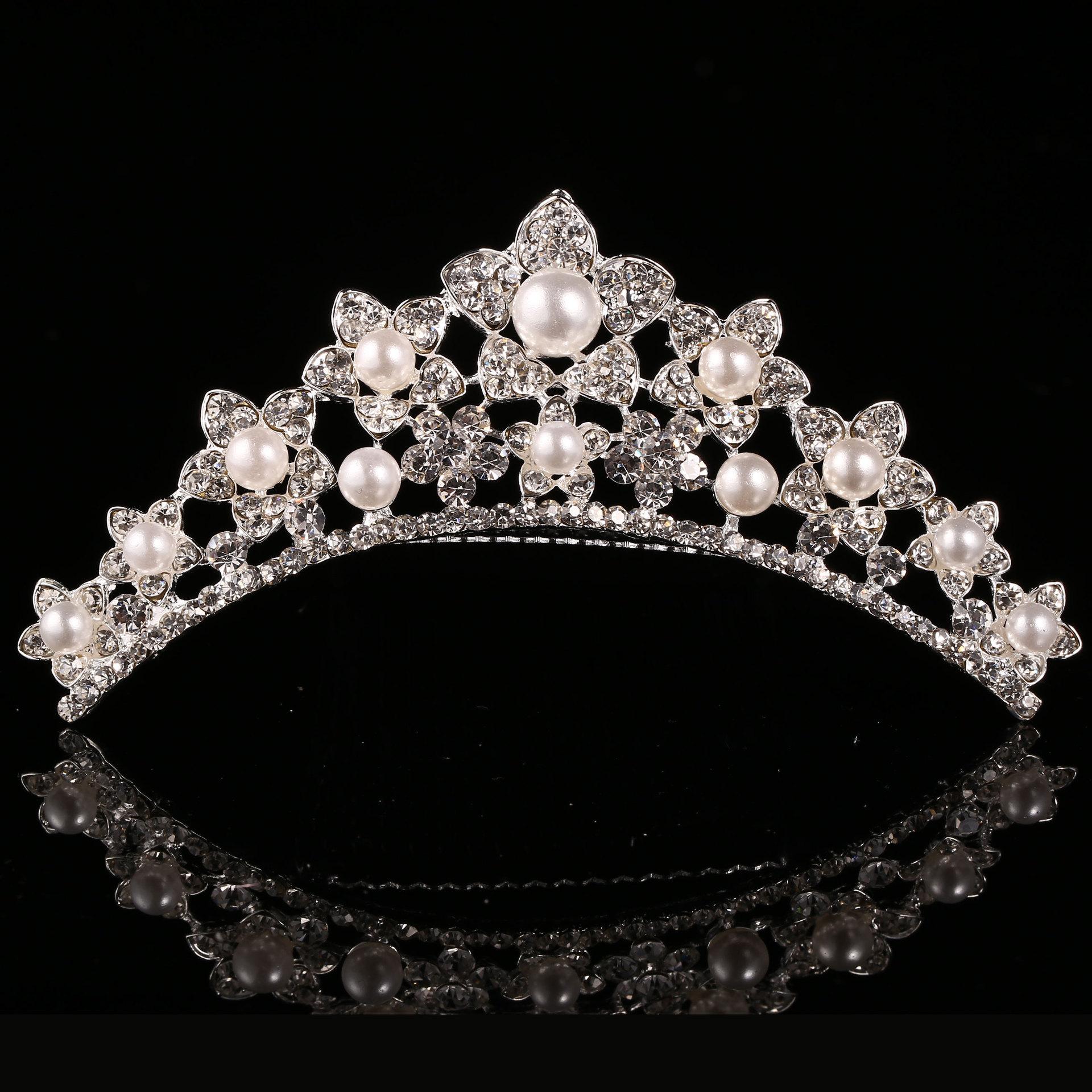 

Детская корона из сплава для девочек, головной убор «Любовь принцессы», вставка, гребень, аксессуары для волос, стразы, свадебная жемчужина, корона на день рождения