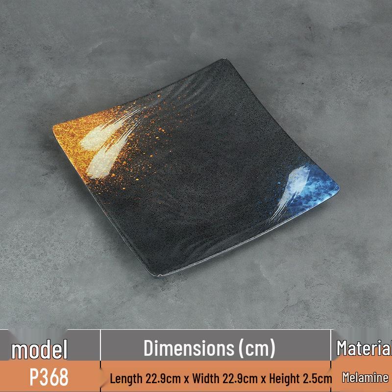 Japanese Rectangular Melamine Plate for Barbecue and Sushi