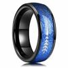Fashion 8mm Men Titanium Wedding Rings Green Shell Inlay Stainless Steel Rings For Men Wedding Band Anniversary Birthday Gifts