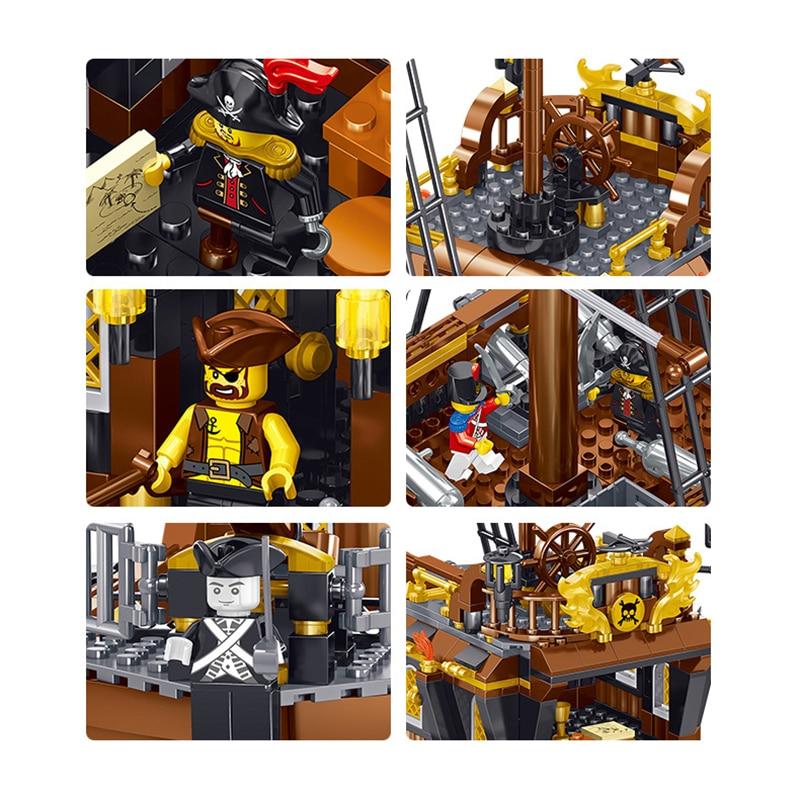 QL1800 Pieares Pirate Boat Οικοδομικοί λίθοι τούβλα Model Kid Εκπαιδευτικά παιχνίδια