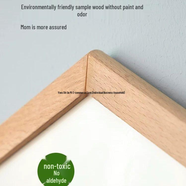 Solid Wood Double-Sided Magnetic Easel: Erasable, Dust-Free Blackboard for Children's Drawing and Writing.