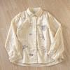 2025 Autumn/Winter Women's Mori Girl Style Plaid Embroidered Long Sleeve Shirt