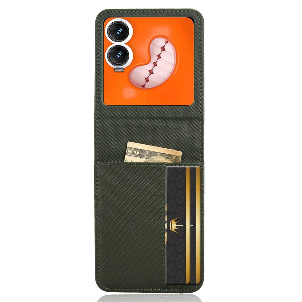

For Infinix Zero Flip 5G Case PU Leather+PC Card Holder Mobile Phone Cover Green