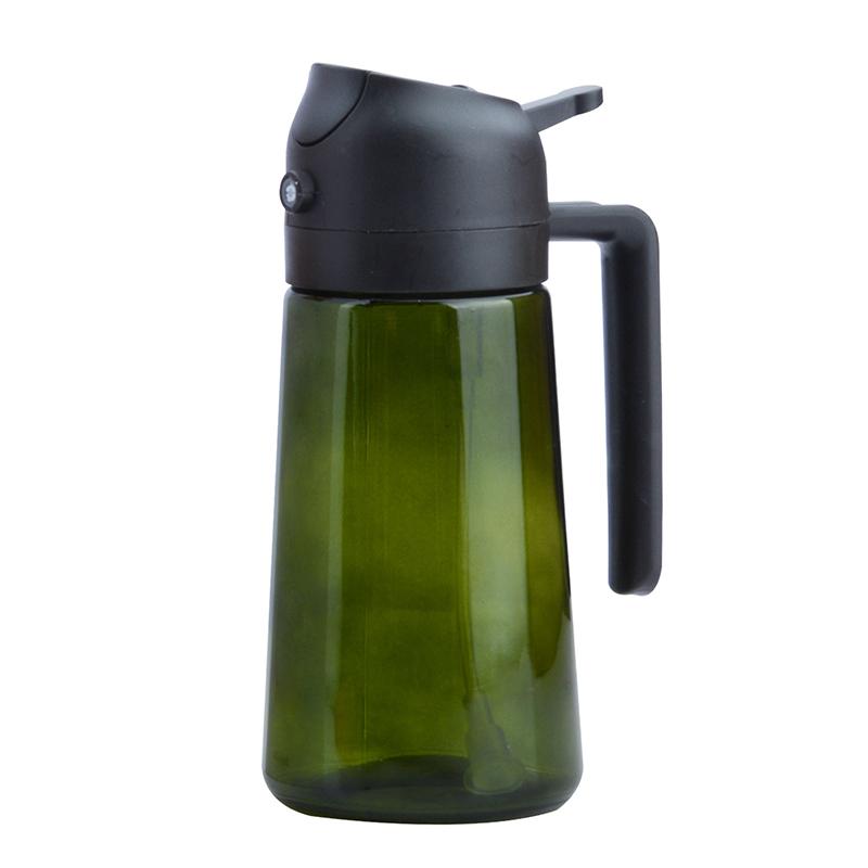 2-in-1 Dark Glass Oil Sprayer Black Lightproof Olive Oil Dispenser for Cooking Salads And Barbecues - Kitchen Barbecue Tool