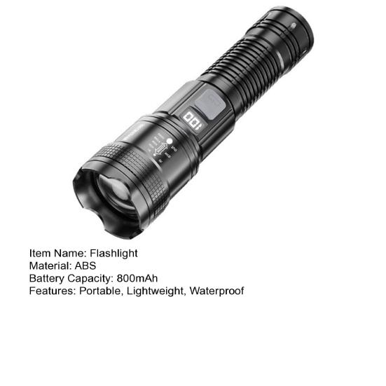 Bærbar lommelykt Super Bright High Lumens Oppladbar Vanntett LED-lommelykt Teleskopisk Zoom Camping Lommelykt