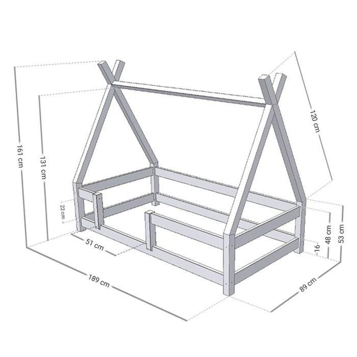 NAKANA Children's Cabin Bed 80 X 180 Light Grey